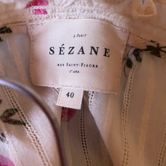 Sezane Floral Cream Blouse - Picture 5 of 6